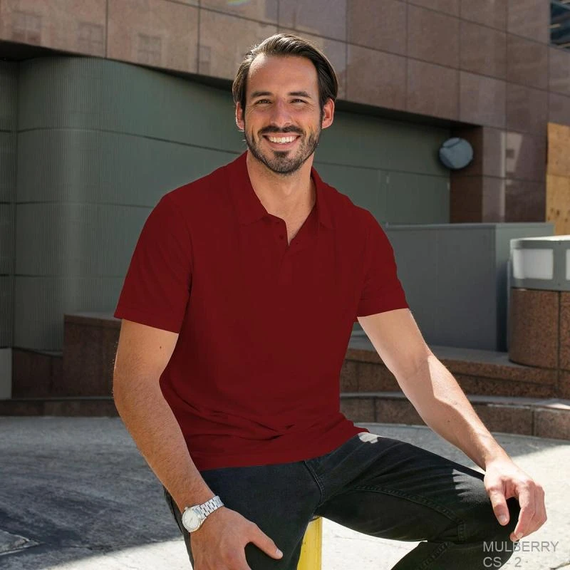 Mulberry Plain Collar Polo T-shirt - 100% Cotton Unisex - 230 GSM