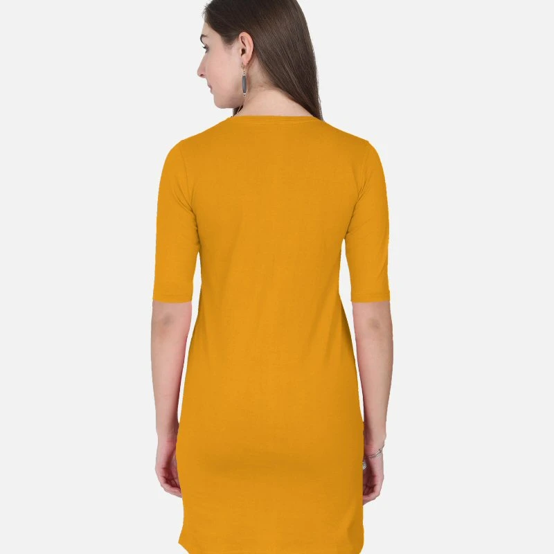 Mustard Yellow Plain Women T-Shirt Dress product image