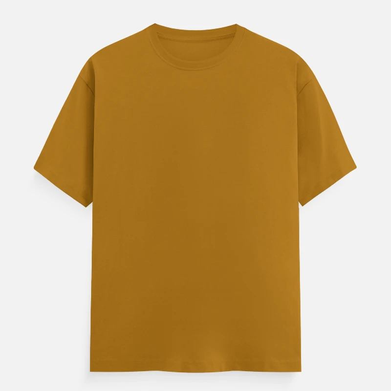 Mustard Yellow Plain Round Neck T-shirt - Unisex Regular Fit