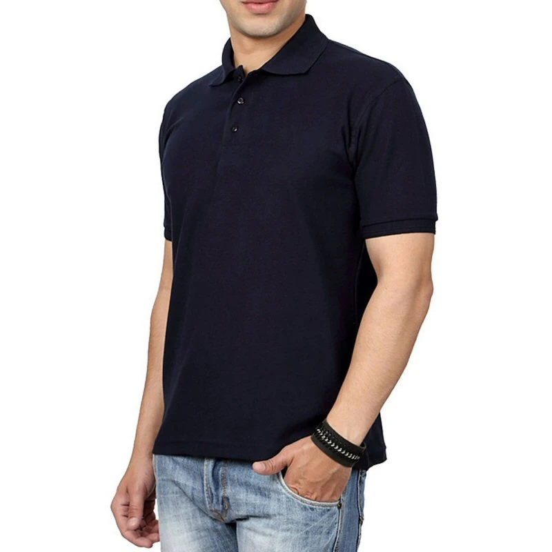 Navy Plain Collar Polo T-shirt - 100% Cotton Unisex - 240 GSM product image