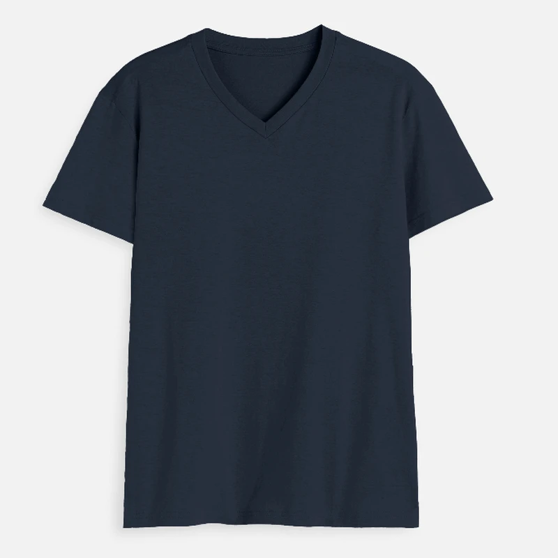 Navy Plain V Neck T-shirt
