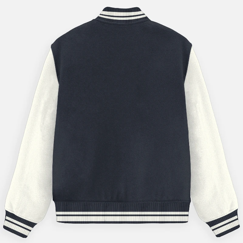 Navy Plain Varsity Jacket - Unisex product image