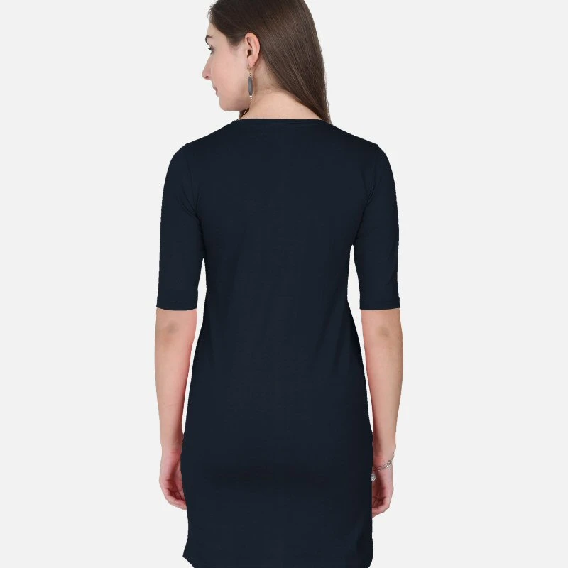 Navy Plain Women T-Shirt Dress product image