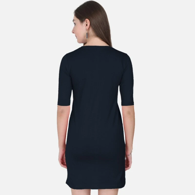 Navy Plain Women T-Shirt Dress product image