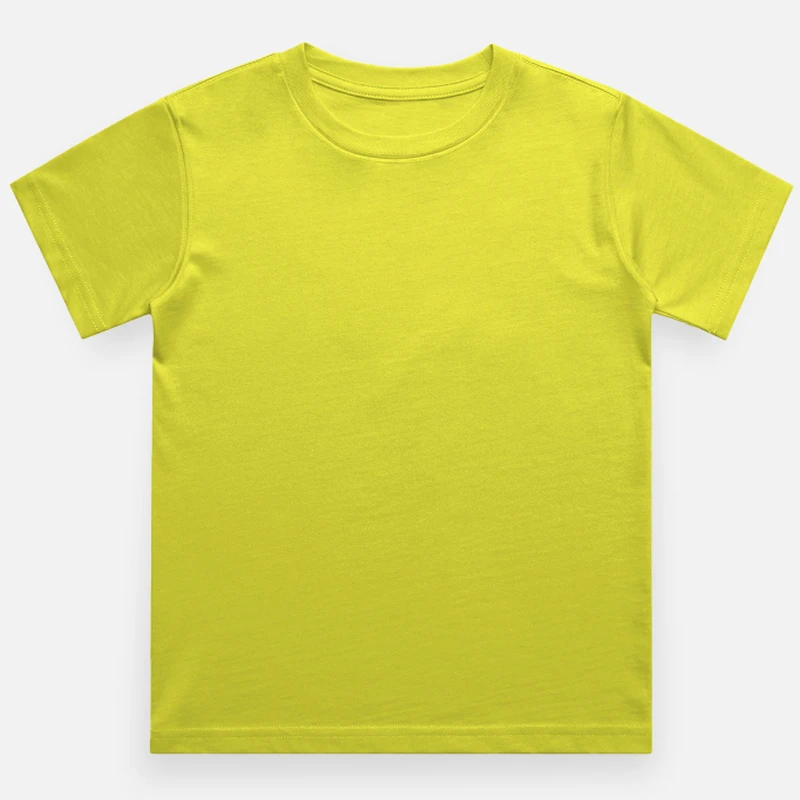 New Yellow Plain Kids Round Neck T-shirt – Unisex: Suitable for Boys & Girls