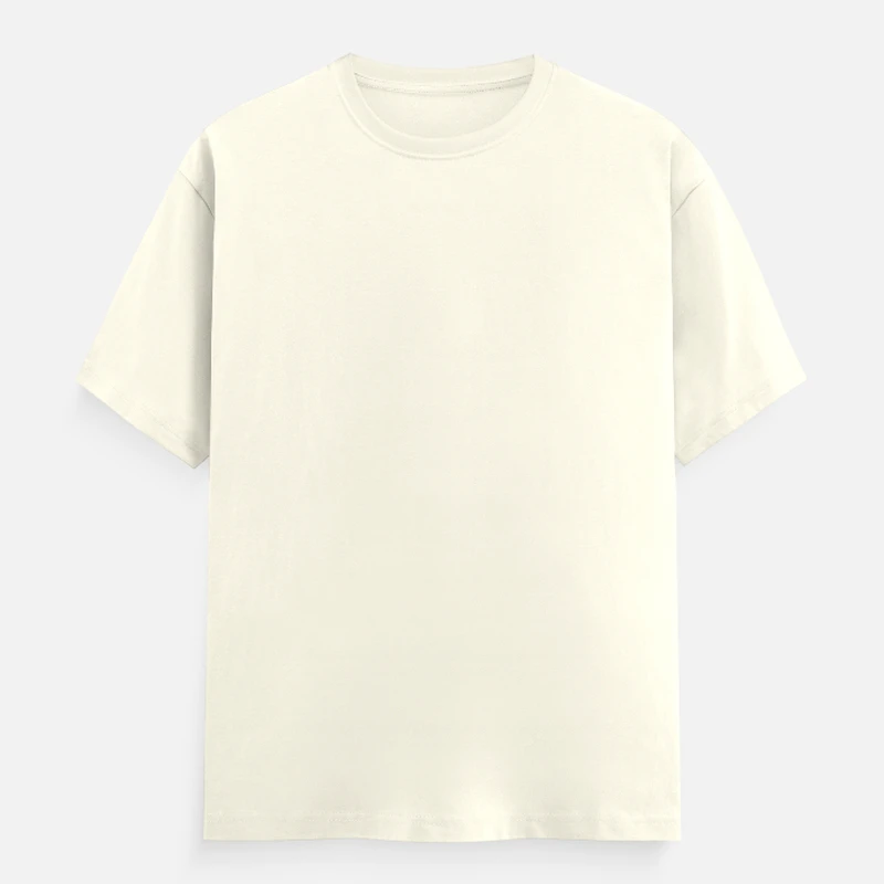 Off White Plain Round Neck T-shirt - Unisex Regular Fit