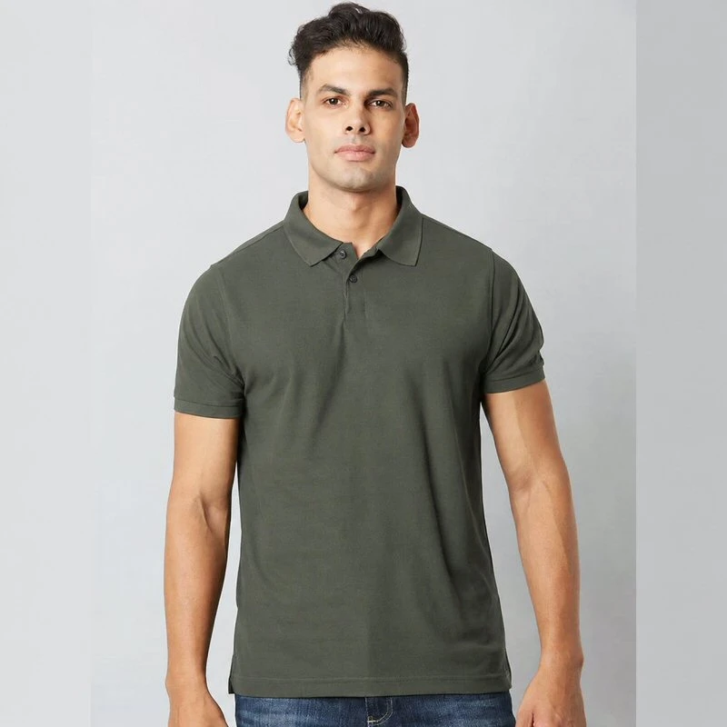 Olive Plain Mars Dry Fit Collar Polo T-shirt