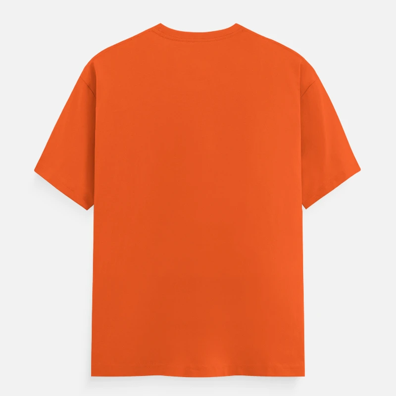 Orange Unisex Plain Cotton Round Neck T-shirt product image