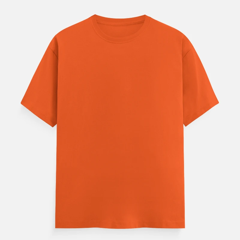 Orange Plain Round Neck T-shirt - Unisex Regular Fit