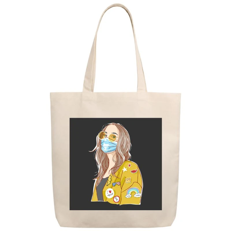 Pandemic Masked Girl Tote Bag product image