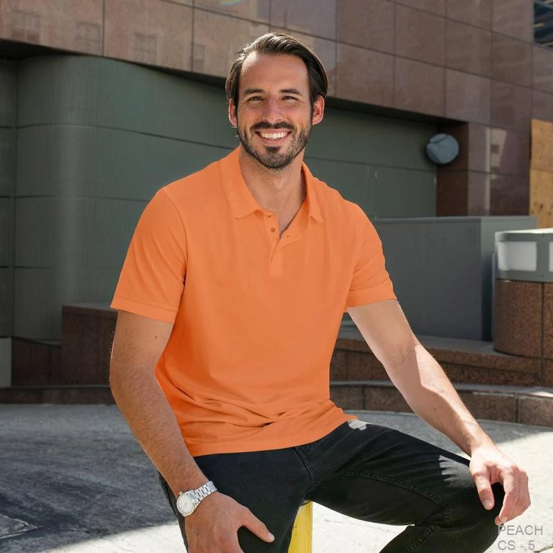Peach Plain Collar Polo T-shirt - 100% Cotton Unisex - 230 GSM