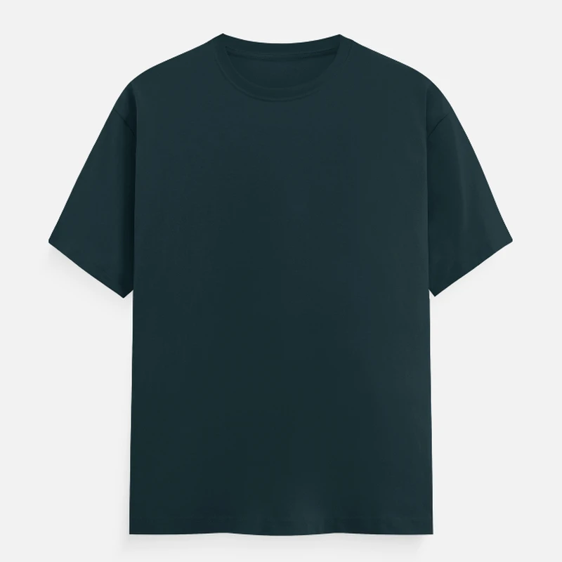 Petrol Blue Plain Round Neck T-shirt - Unisex Regular Fit