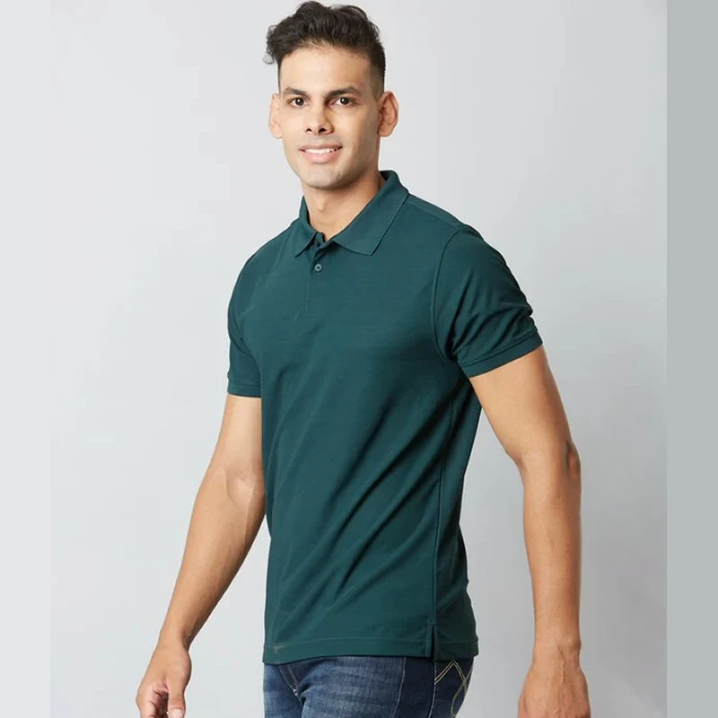 Pine Green Plain Mars Dry Fit Collar Polo T-shirt product image