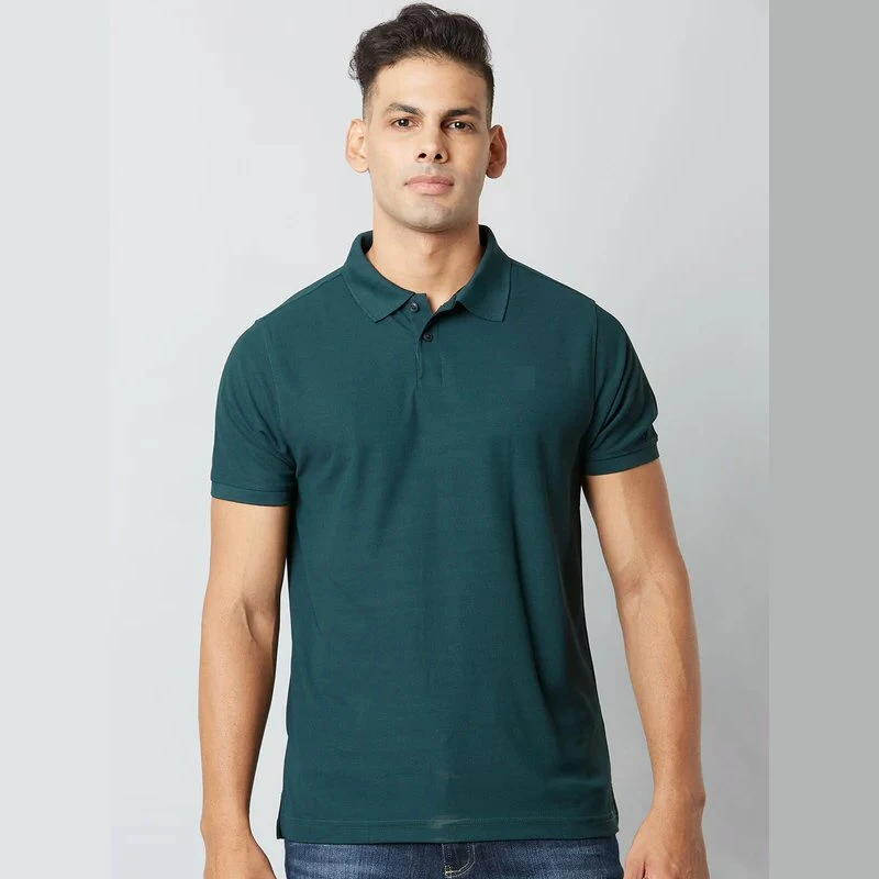 Pine Green Plain Mars Dry Fit Collar Polo T-shirt