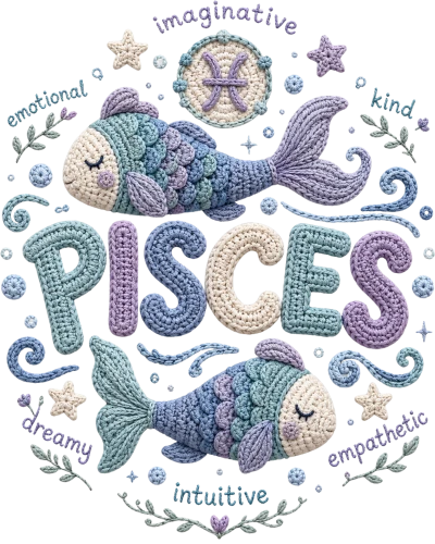 Pisces Crochet Zodiac Sign