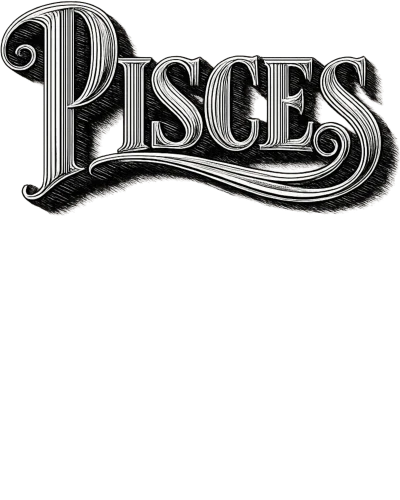 Pisces Word Art Zodiac Sign