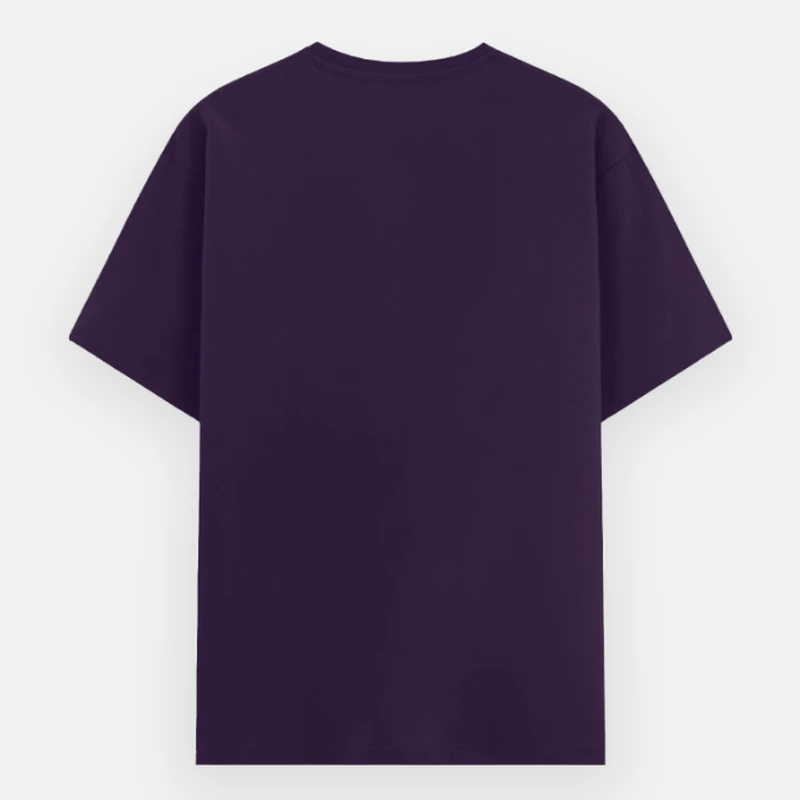 Purple Plain Poly Cotton Round Neck T-shirt product image