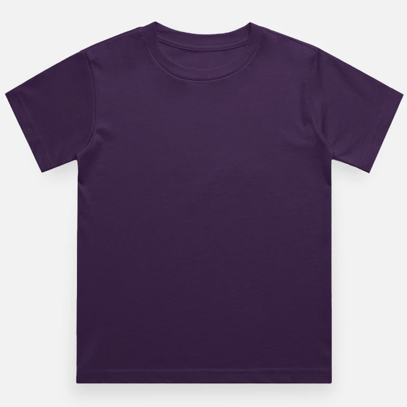Purple Plain Kids Round Neck T-shirt – Unisex: Suitable for Boys & Girls
