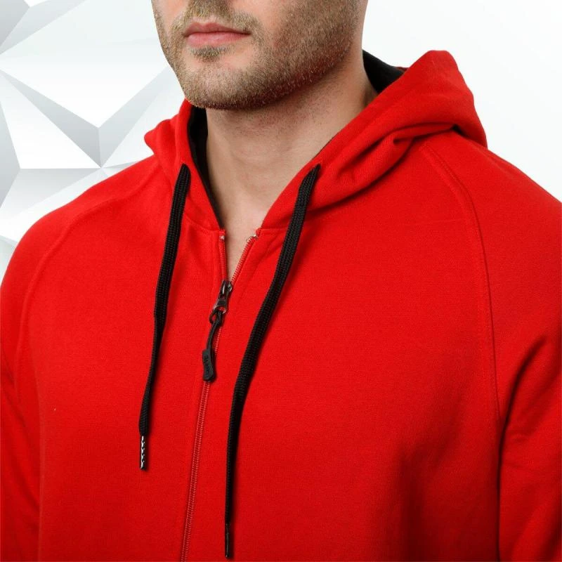 Red And Black Plain Zip Hoodie product image