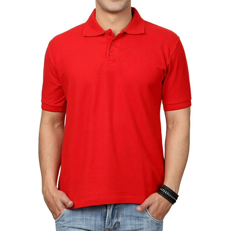 Red Plain Collar Polo T-shirt - 100% Cotton Unisex - 280 GSM
