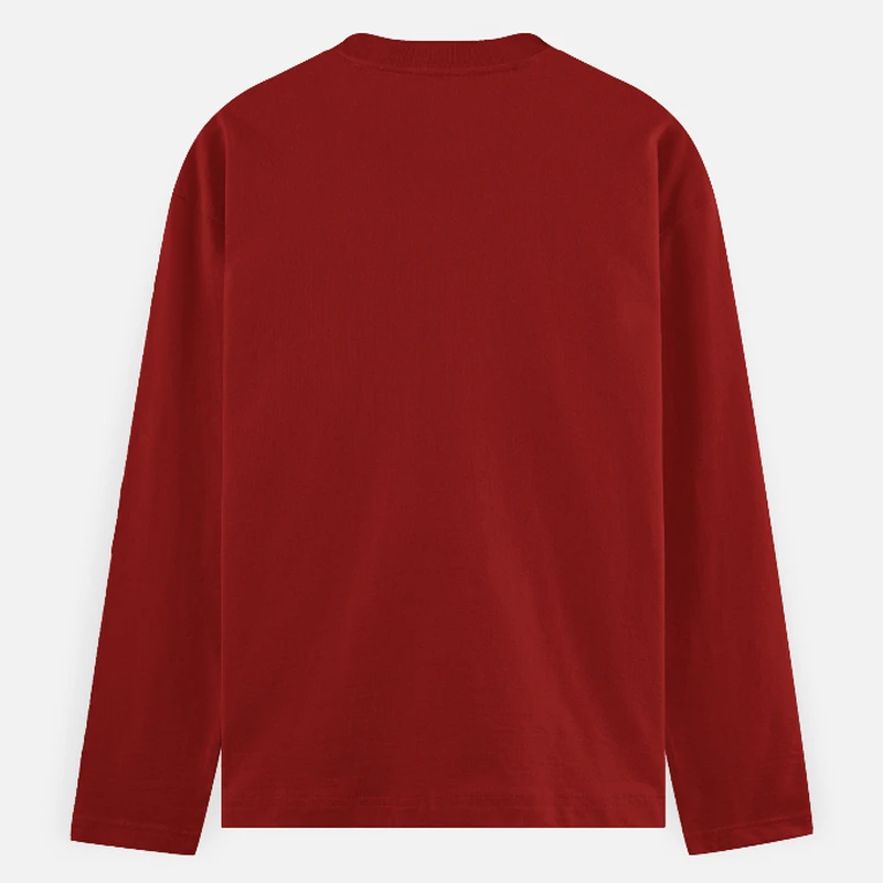 Red Plain Full Sleeve Round Neck T-shirt product image