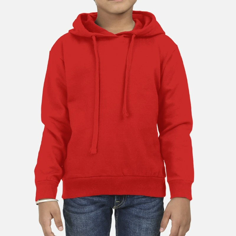 Red Plain Kids Hoodie – Unisex: Suitable for Boys & Girls