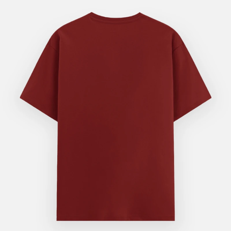 Red Plain Poly Cotton Round Neck T-shirt product image