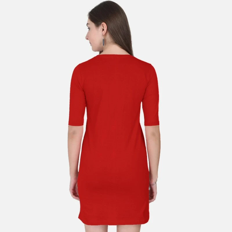 Red Plain Women T-Shirt Dress product image
