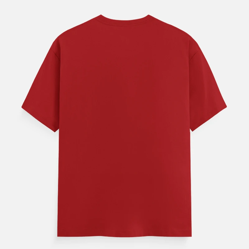 Red Unisex Plain Cotton Round Neck T-shirt product image