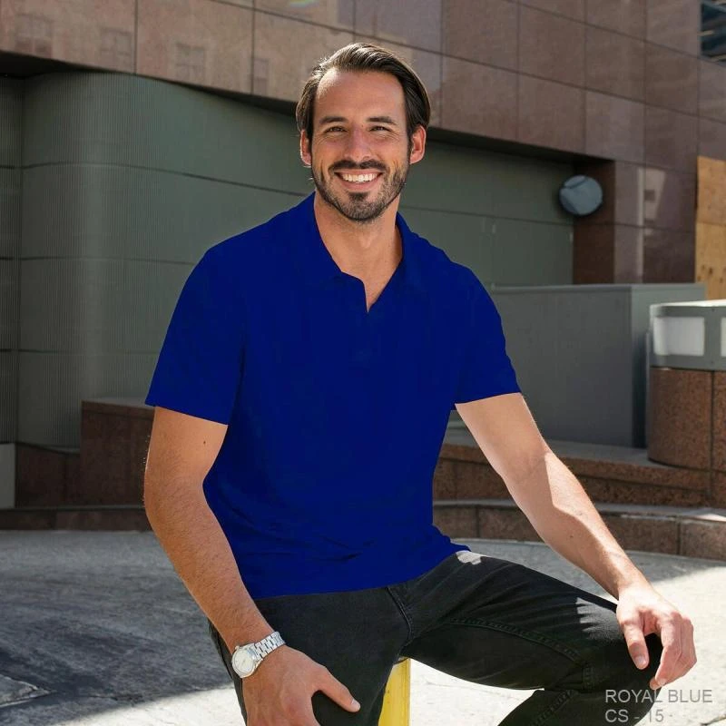 Royal Blue Plain Collar Polo T-shirt - 100% Cotton Unisex - 230 GSM