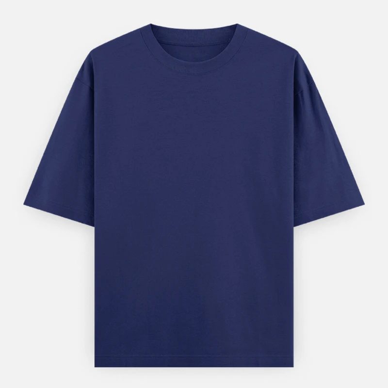 Royal Blue Plain Oversized Round Neck T-Shirt - 240 GSM Unisex