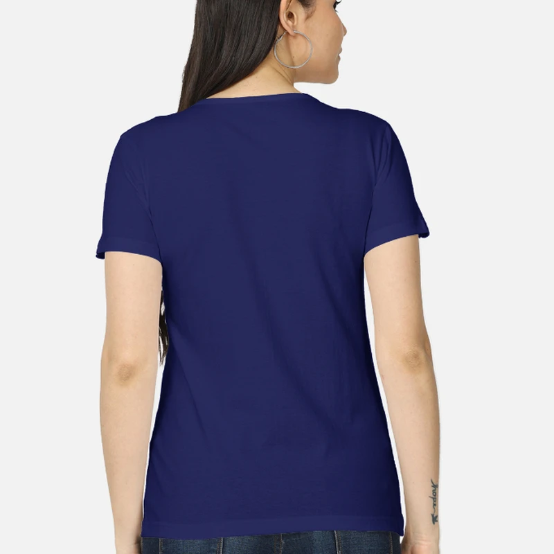 Royal Blue Women Round Neck T-shirt product image