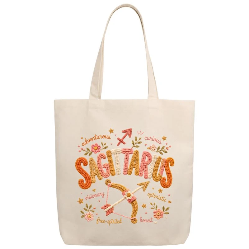 Sagittarius Crochet Zodiac Sign Tote Bag product image
