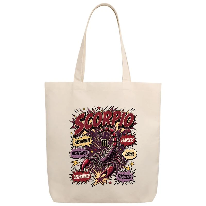 Scorpio Comic Zodiac Sign Tote Bag