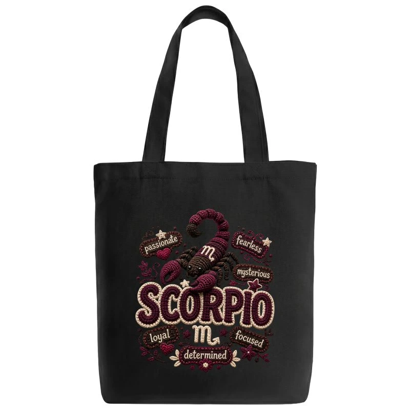 Scorpio Crochet Zodiac Sign Tote Bag product image