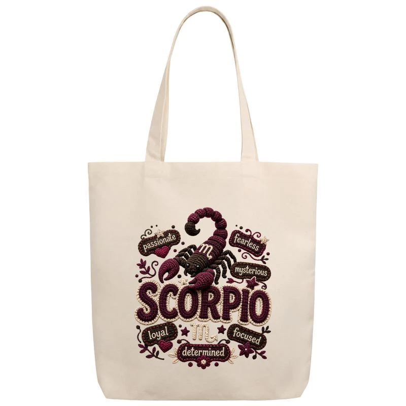 Scorpio Crochet Zodiac Sign Tote Bag