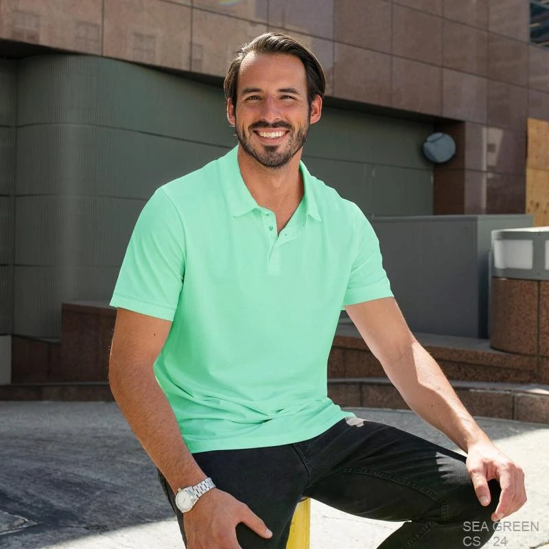 Sea Green Plain Collar Polo T-shirt - 100% Cotton Unisex - 230 GSM