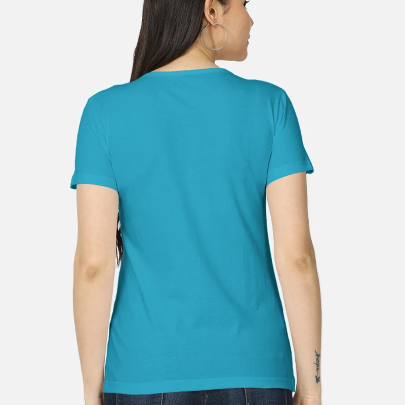 Sky Blue Women Round Neck T-shirt product image