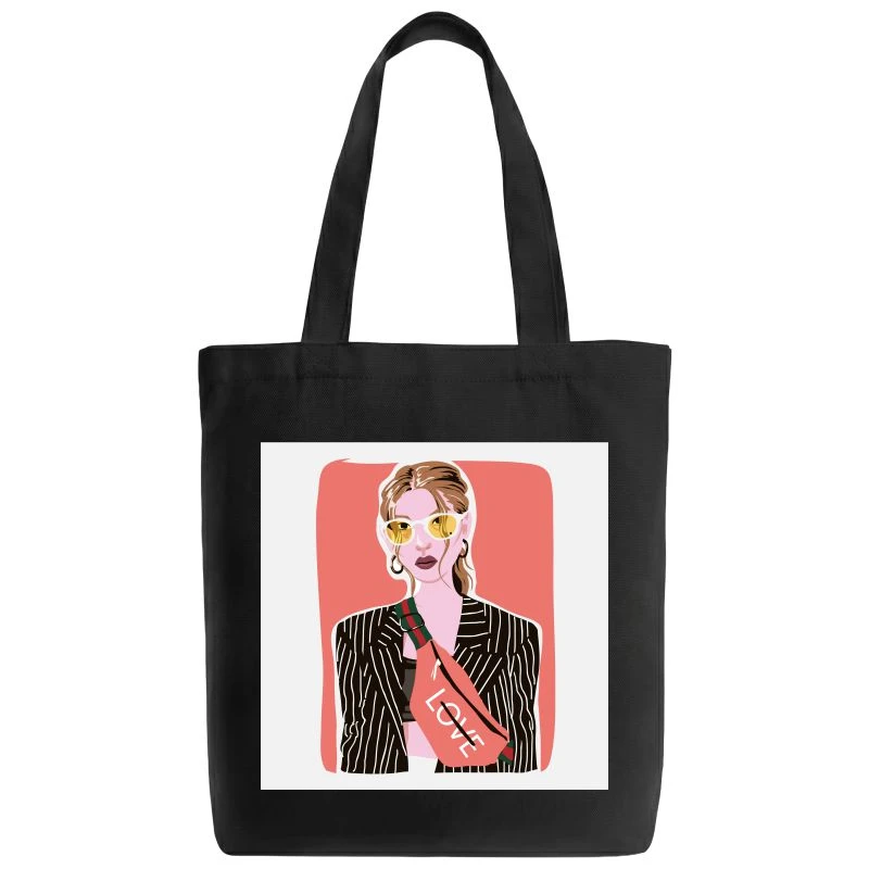 Striped Coat Girl Tote Bag product image