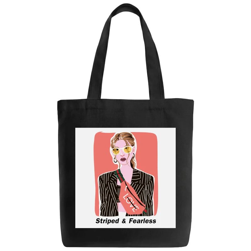 Striped & Fearless Tote Bag