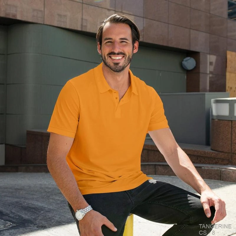 Tangerine Plain Collar Polo T-shirt - 100% Cotton Unisex - 230 GSM