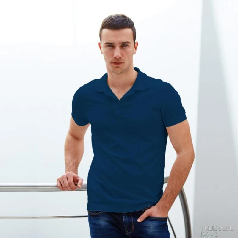 True Blue Plain Collar Polo T-shirt - 100% Cotton Unisex - 260 GSM