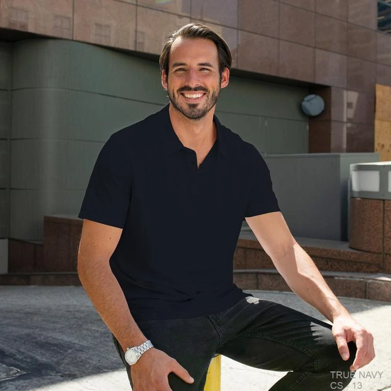 True Navy Plain Collar Polo T-shirt - 100% Cotton Unisex - 230 GSM