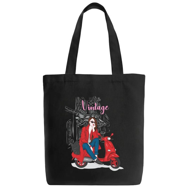 Vintage Scooter Girl Tote Bag product image