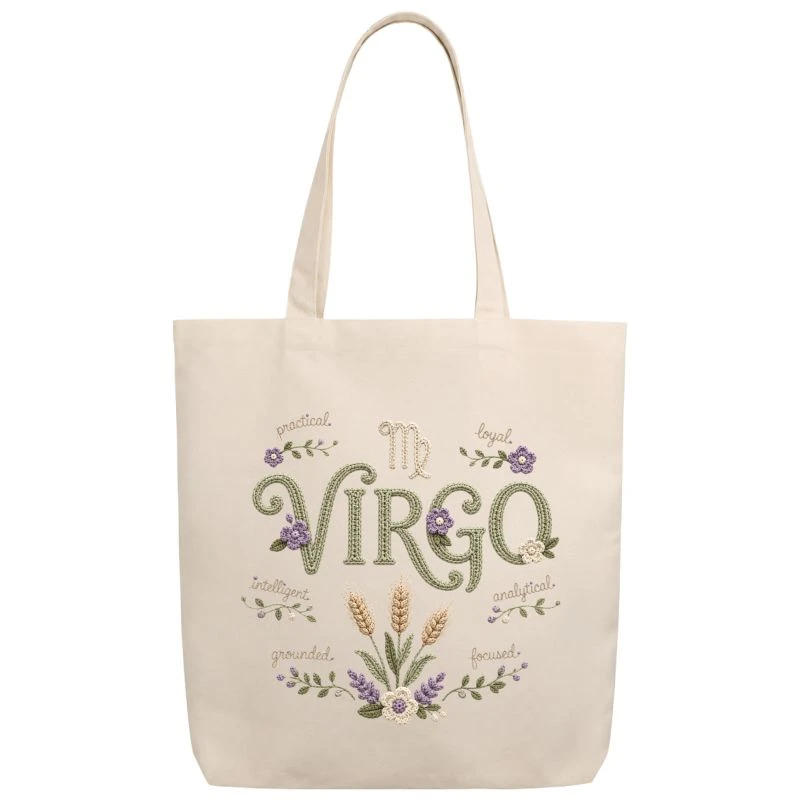 Virgo Crochet Zodiac Sign Tote Bag