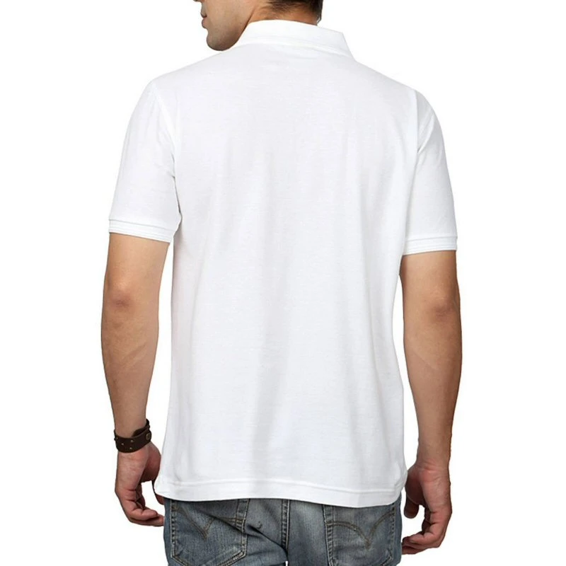 White Plain Collar Polo T-shirt - 100% Cotton Unisex - 200 GSM product image