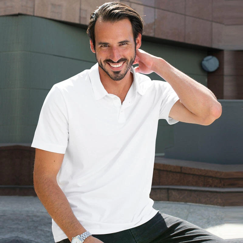 White Plain Collar Polo T-shirt - 100% Cotton Unisex - 230 GSM product image