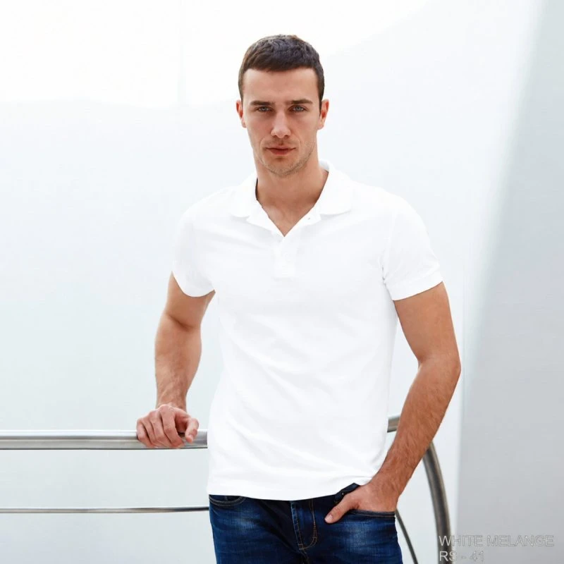 White Plain Collar Polo T-shirt - 100% Cotton Unisex - 260 GSM