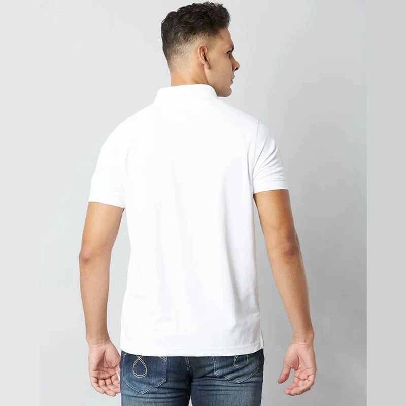 White Plain Mars Dry Fit Collar Polo T-shirt product image
