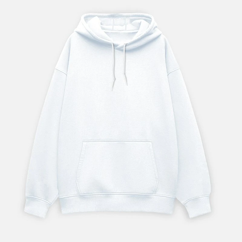 White Plain Oversized Hoodie - Unisex Heavyweight 400 GSM Drop Shoulder